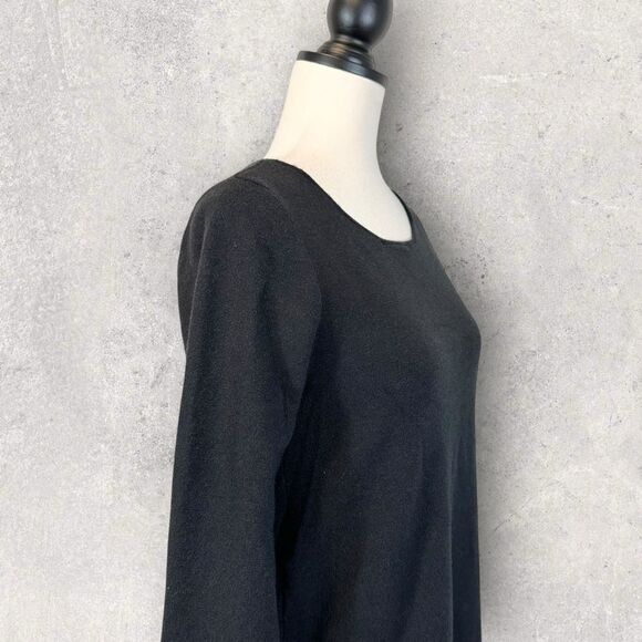 J. Jill Black Sweater Knit Dress Wool Blend Knee Length Size S - Picture 6 of 12